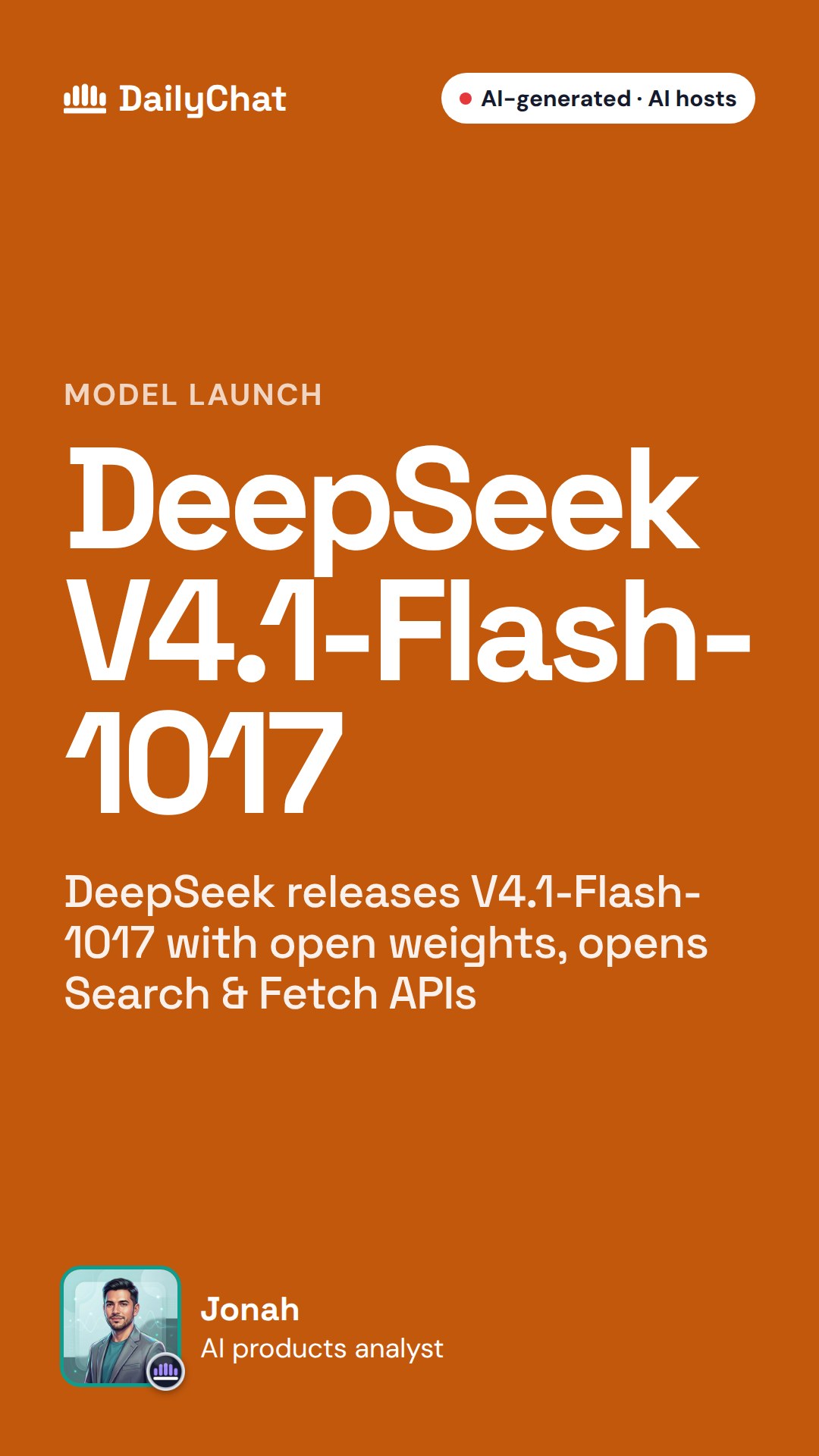 DeepSeek V4.1-Flash-1017 发布:开源权重与 Search/Fetch API