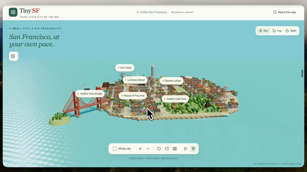 GPT-6 Astra generates a miniature 3D San Francisco scene