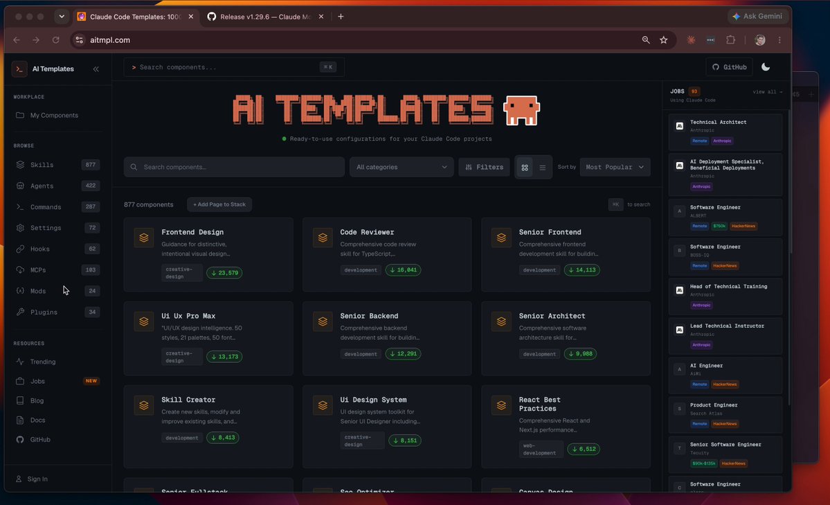 Claude Code Templates adds Mods catalog with one-command installs