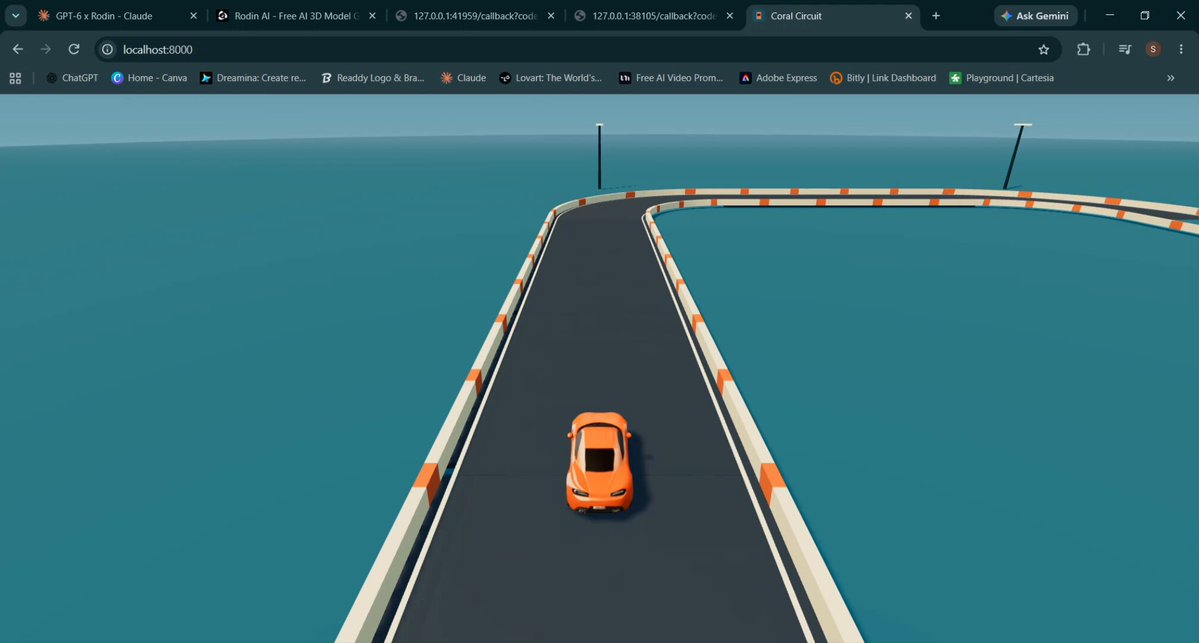 GPT-6 Astra builds a drivable car and track via Hyper3D Rodin MCP