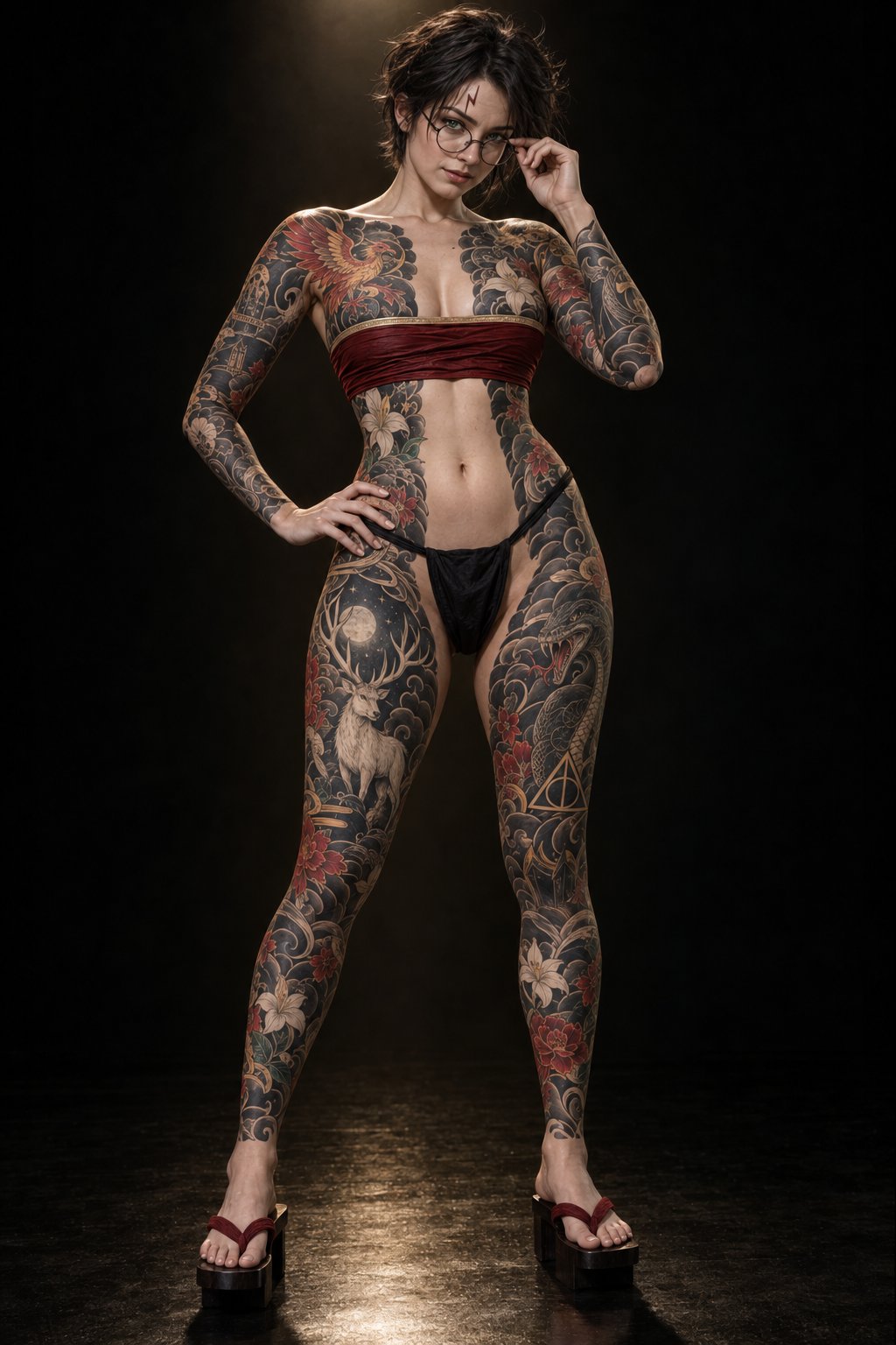 Harry Potter gender-swap and Yakuza tattoo prompt for GPT Image 2.5 (image 2 of 4)
