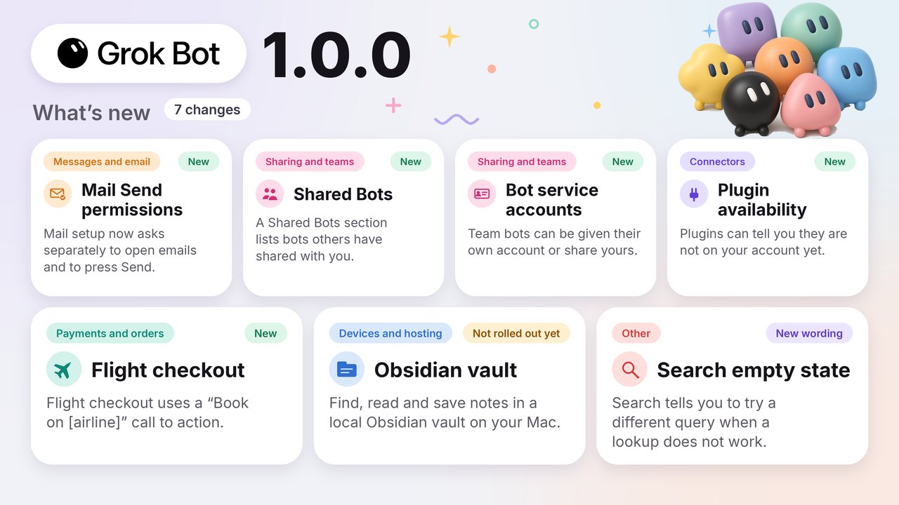 Grok Bot v1.0.0 早期版：共享机器人、服务账号与邮件权限