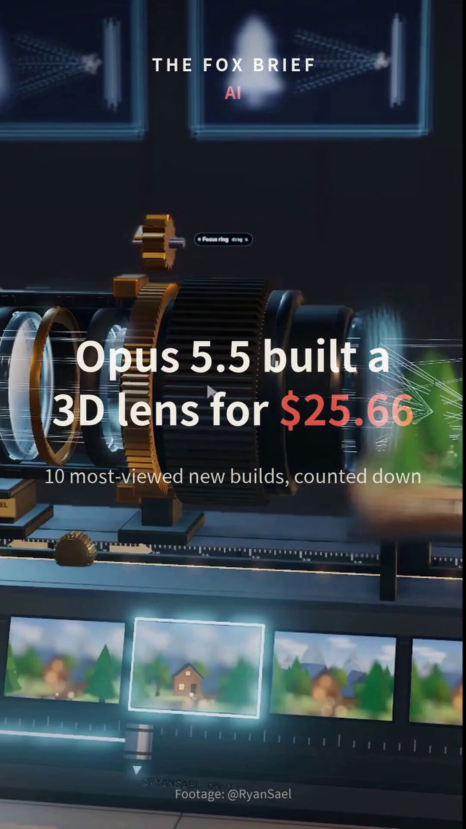 Opus 5.5's first four days: ten most-viewed builds, from a 78-second web page short to a lens lab