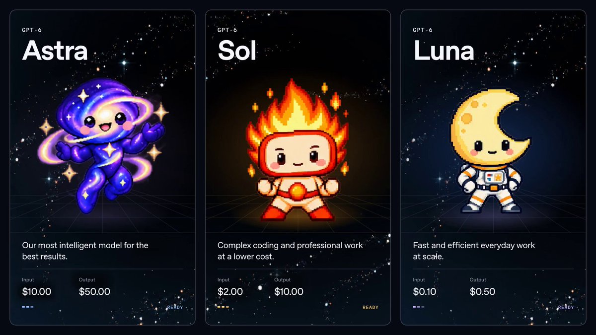 OpenAI releases GPT-6 Sol and GPT-6 Luna