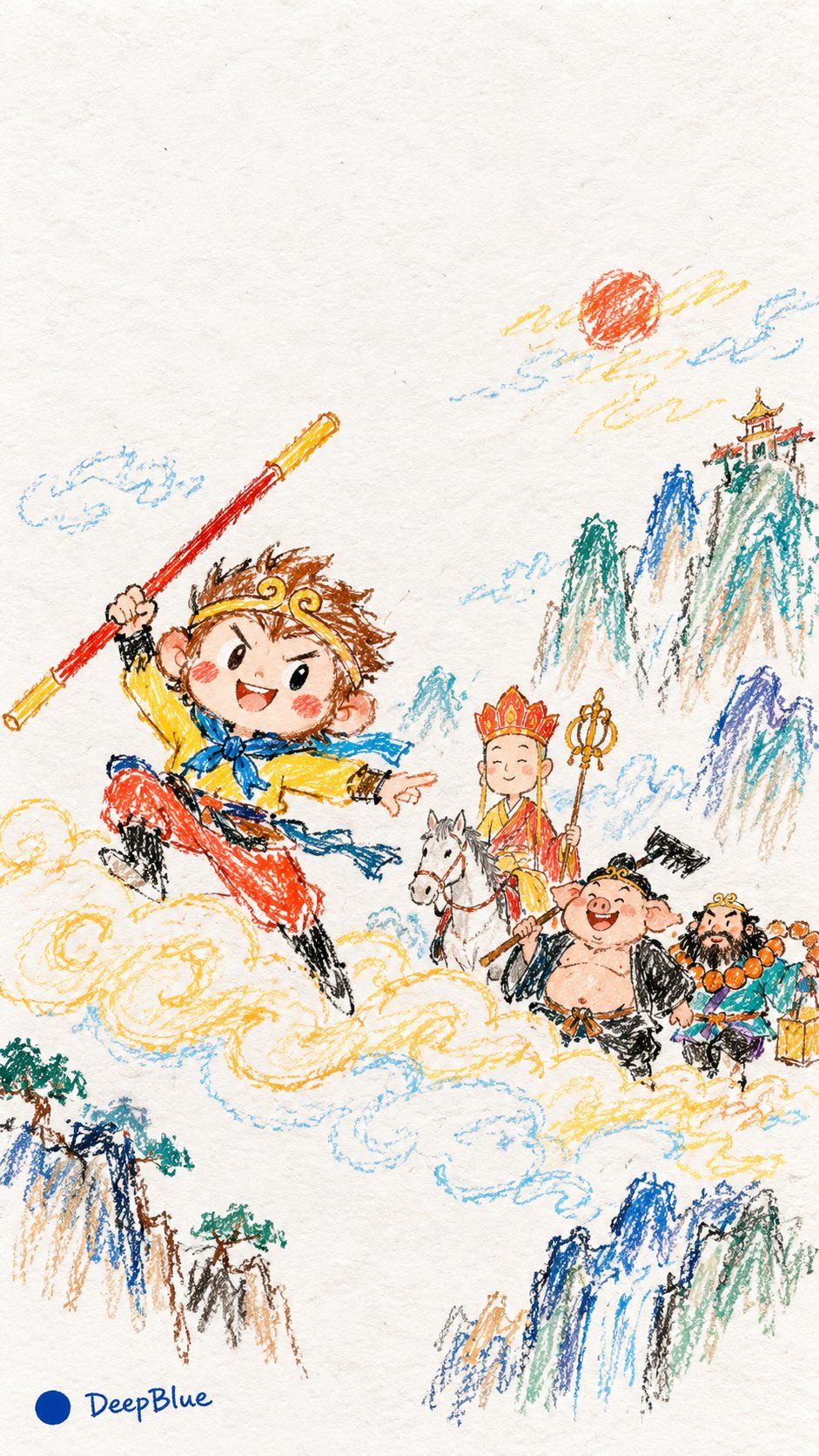 GPT Image 2.5 prompt template for a crude crayon drawing style (image 2 of 4)