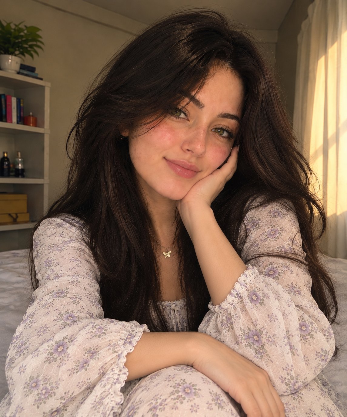 GPT Image 2.5 master prompt: bedroom selfie portrait