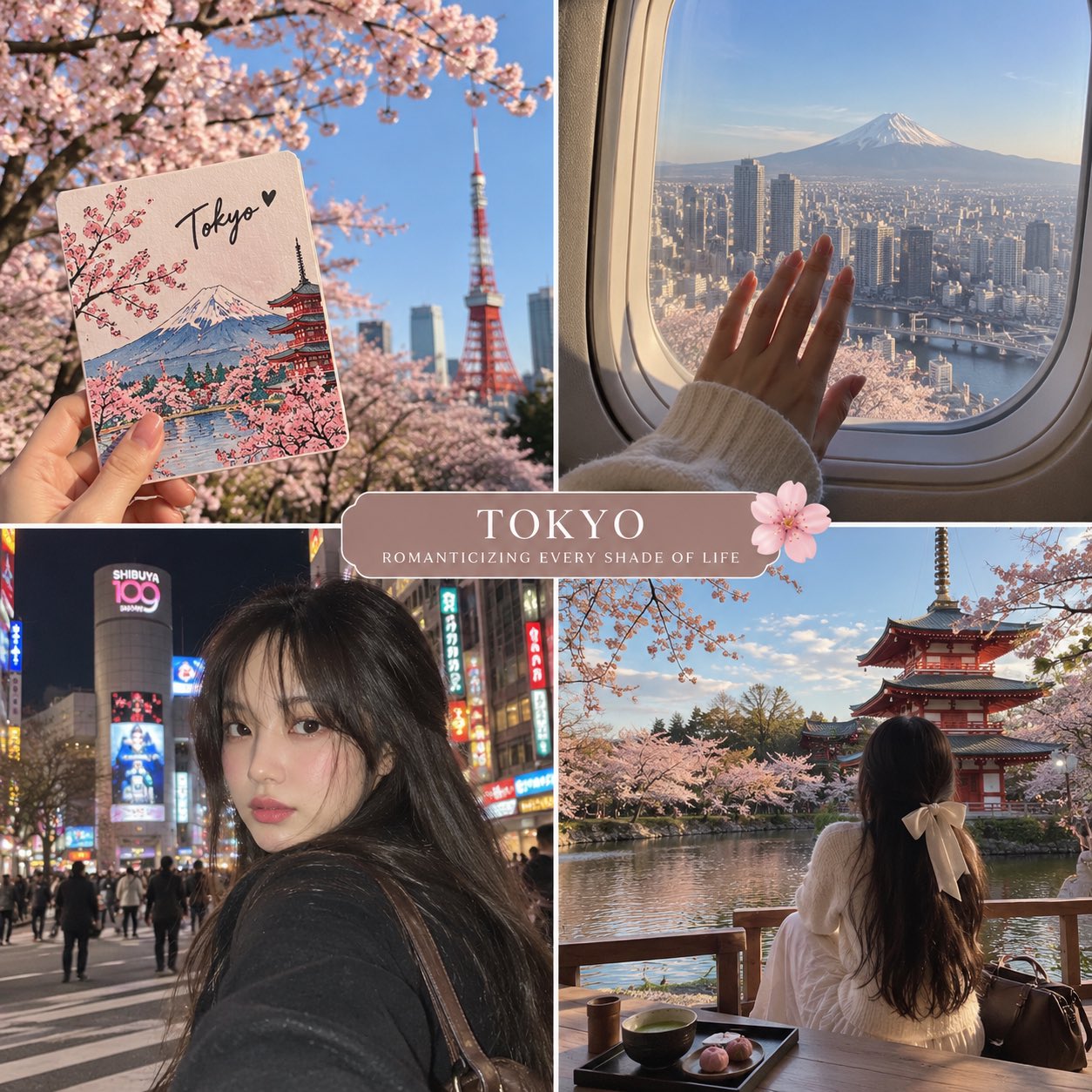 GPT Image 2.5 prompt: 2×2 travel diary collage template