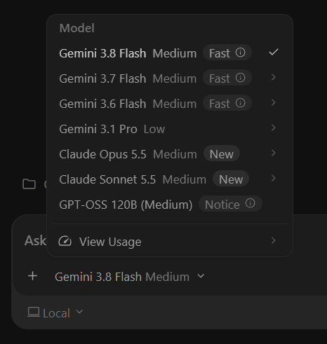 Antigravity adds Opus and Sonnet 5.5, user looks ahead to Gemini 4 Argon (image 2 of 2)