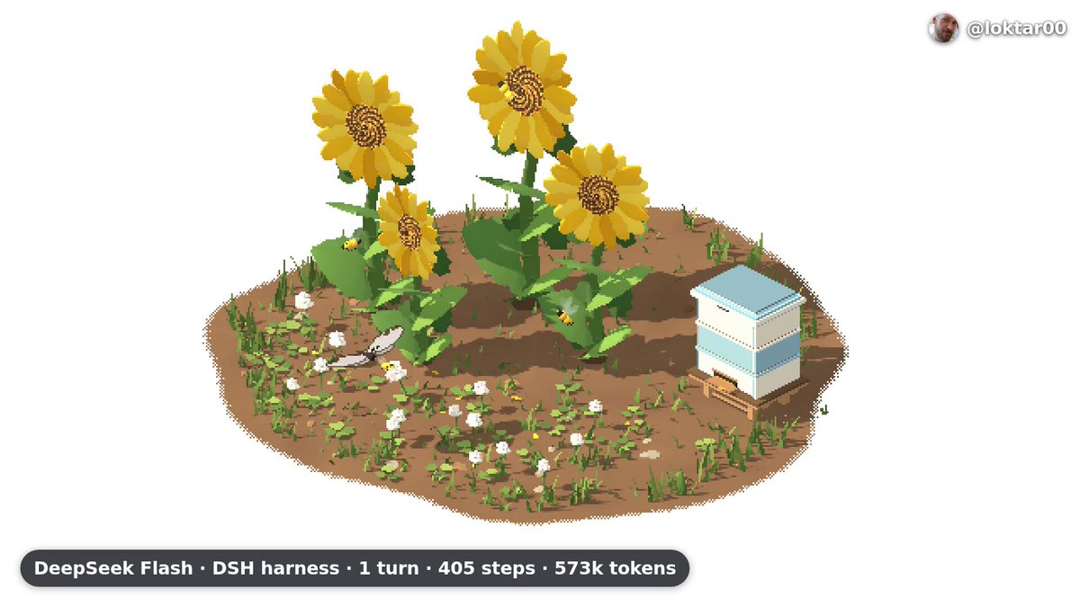 Opus 5.5 animates bees, flowers and a strange butterfly
