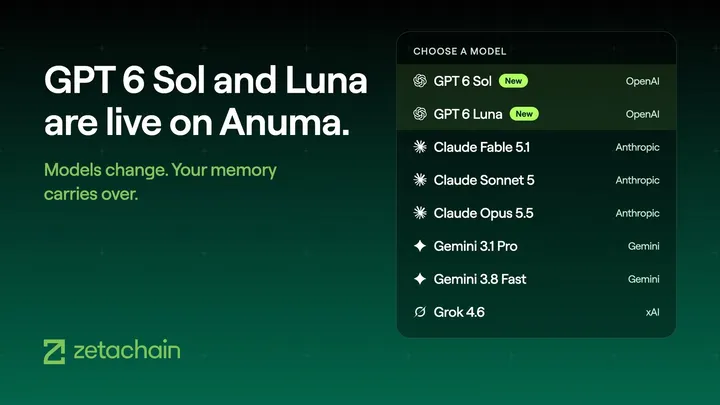 GPT-6 Sol 与 Luna 上线 AnumaAI 统一记忆平台