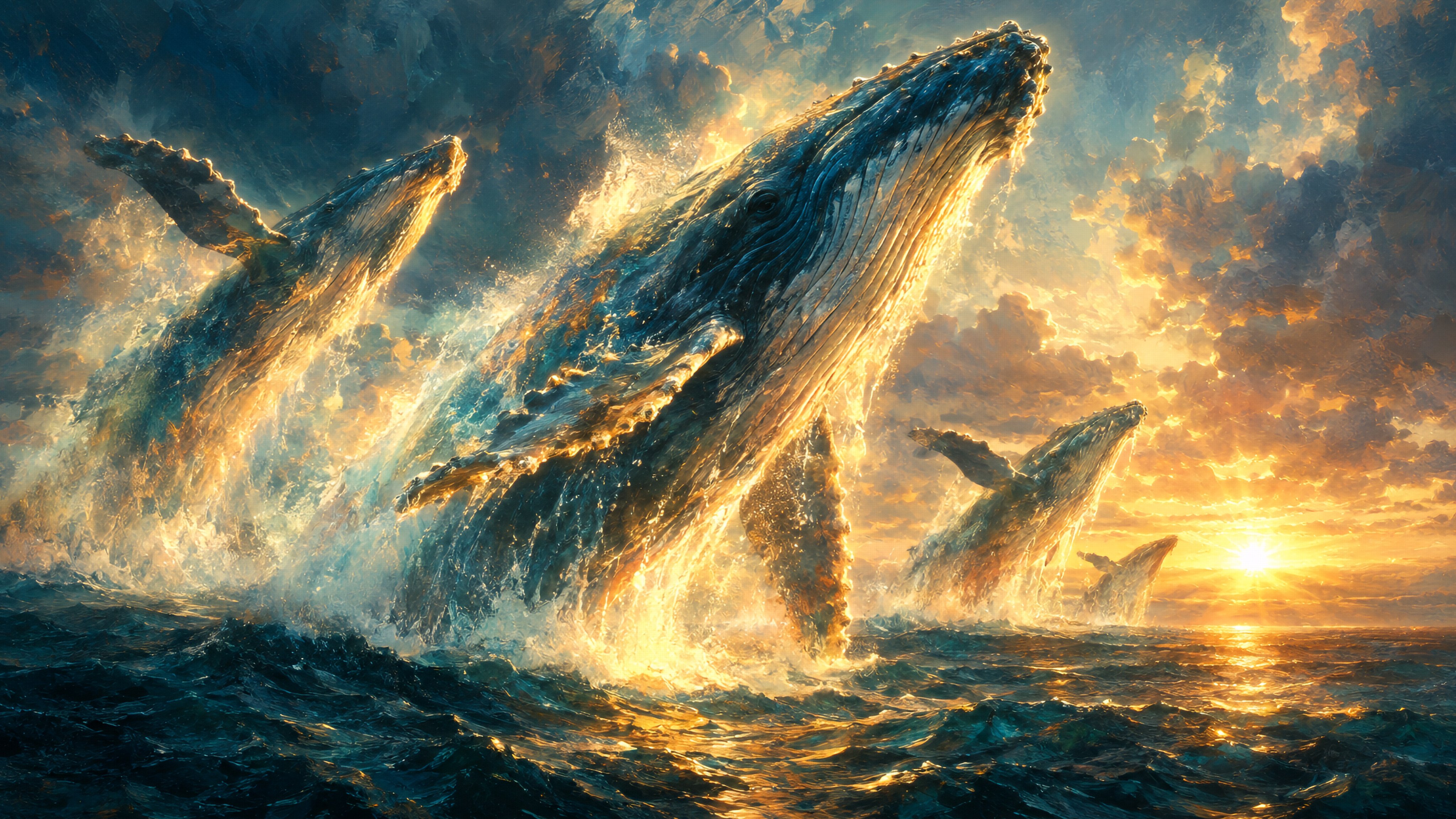 GPT Image 2.5 prompt for a painterly humpback whale scene