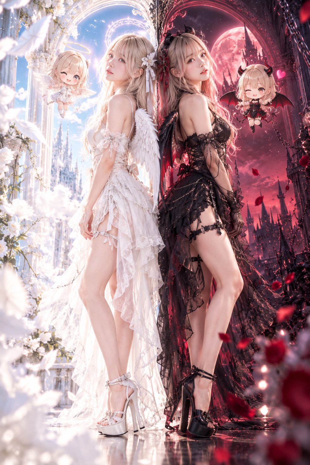 ChatGPT Images 2.5 生成的天使与恶魔插画