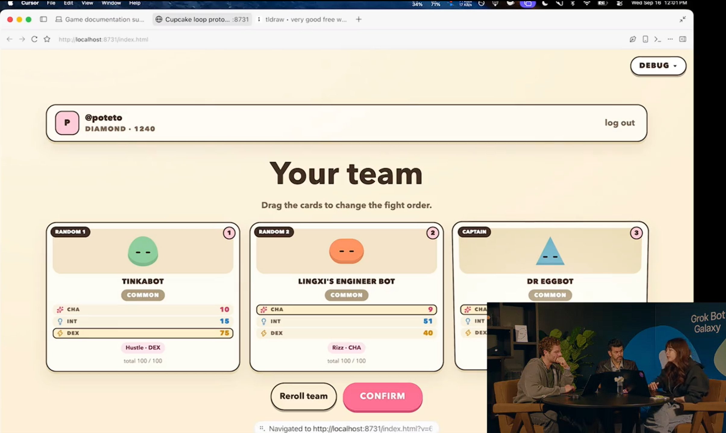 Three people plus Grok Bot build a company live on stream