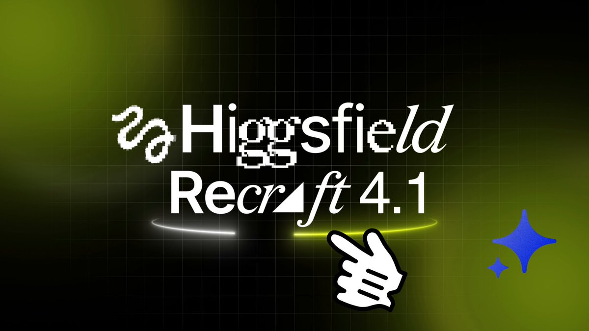 Recraft v4.1 矢量与插画模型上线 Higgsfield