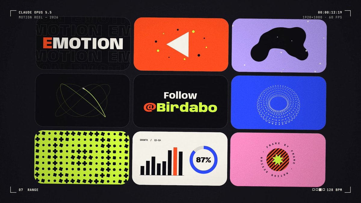 Opus 5.5 generates a 15-second motion design from one prompt