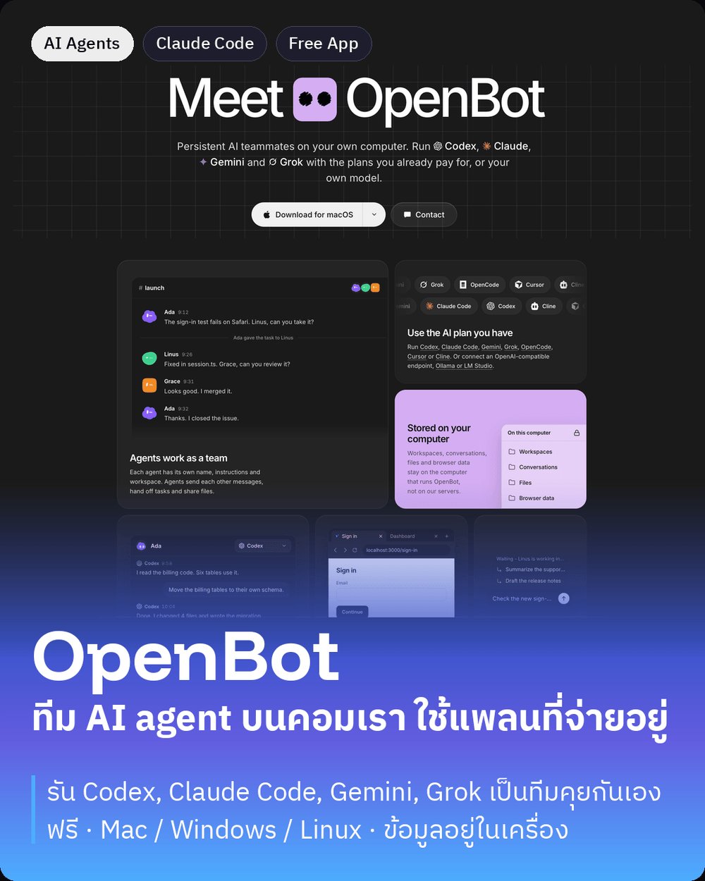 OpenBot:本地运行多 AI agent 团队的免费桌面应用