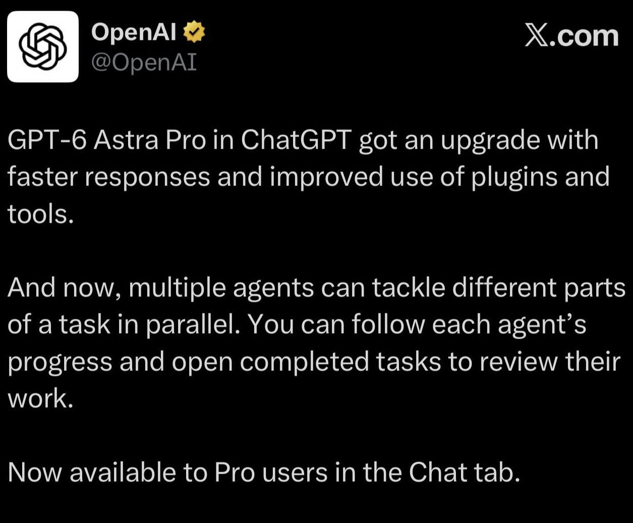GPT-6 Astra Pro 升级：新增并行多 Agent