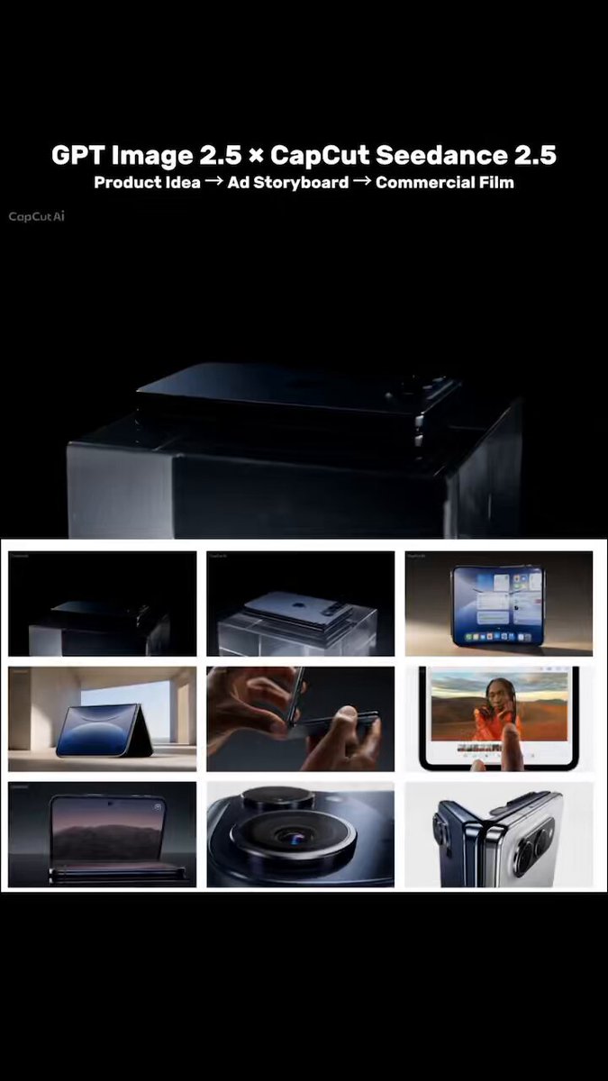 GPT Image 2.5 turns a product idea into a full ad storyboard