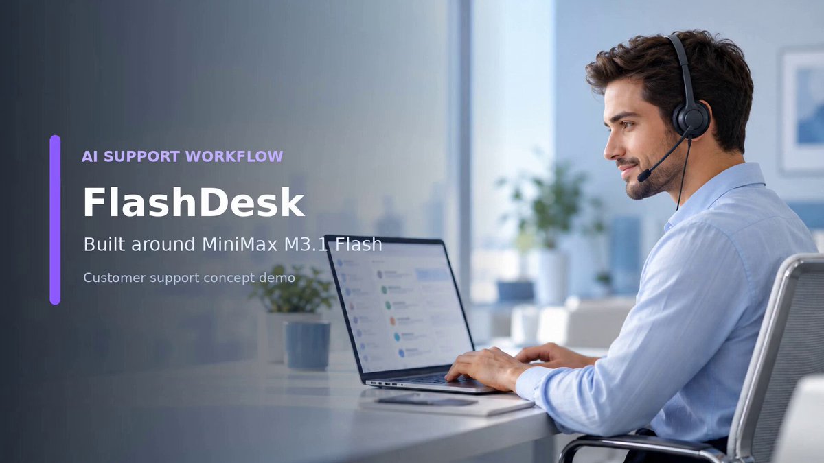 用 M3.1 Flash 搭客服 agent FlashDesk 的实测演示