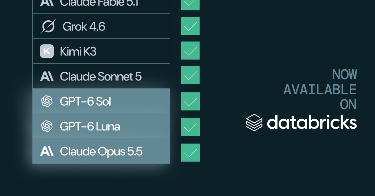 Databricks launches GPT-6 Sol and GPT-6 Luna