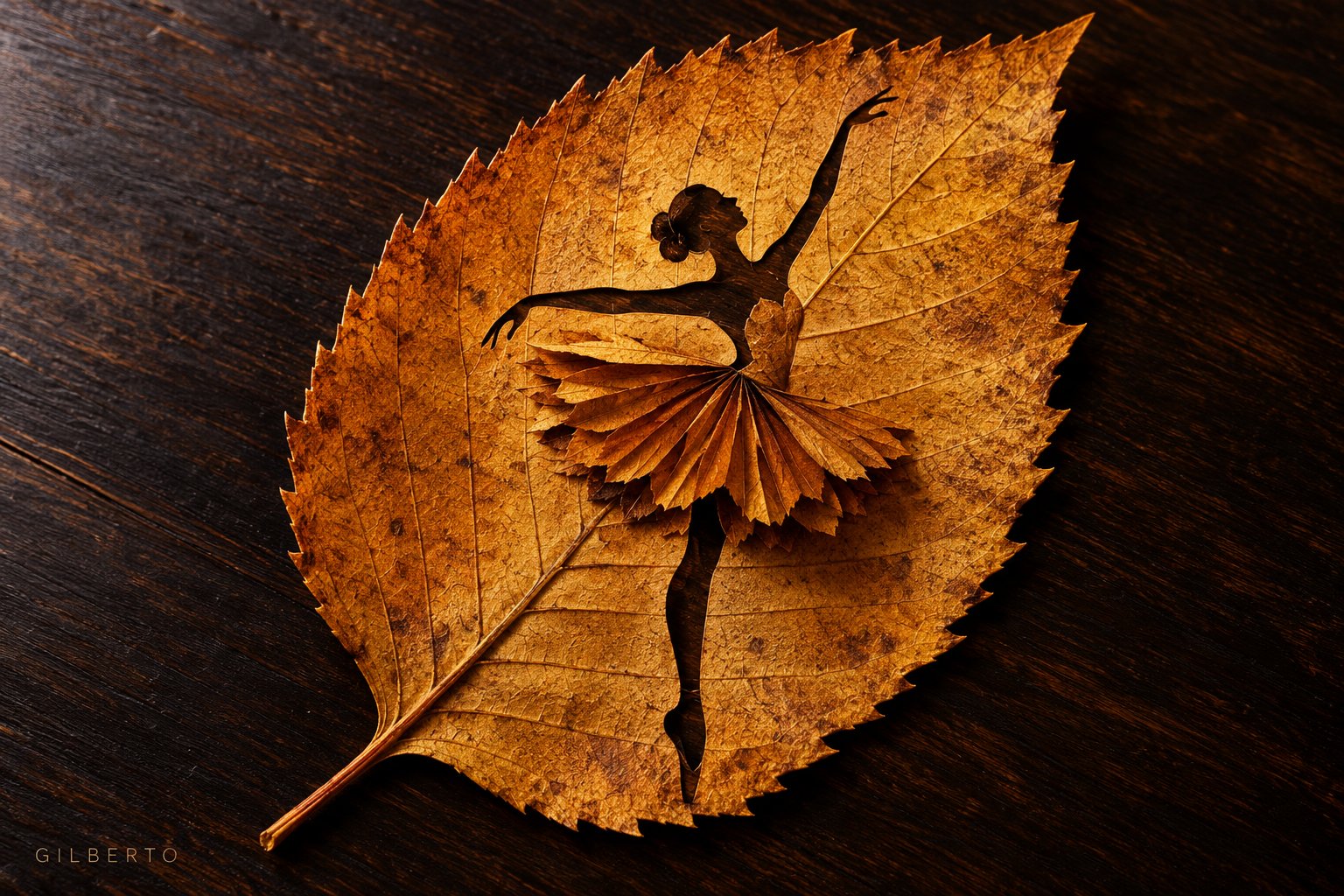GPT Image 2.5 leaf-carving ballerina prompt