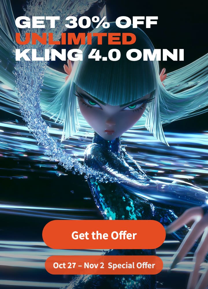 Renoise 上线 Kling 4.0 Omni 无限量并限时七折