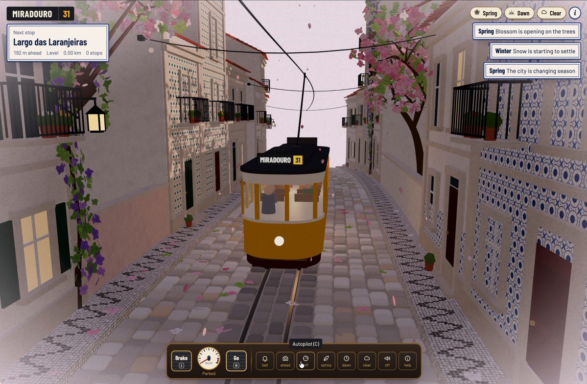 Opus 5.5 generates an endless Lisbon tram ride entirely in code
