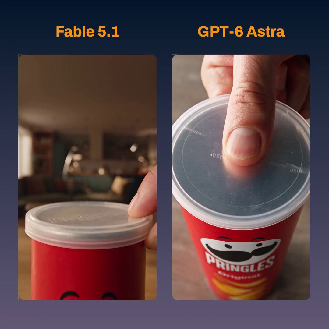 品客广告视频对比：Fable 5.1 胜过 GPT-6 Astra 与 Gemini Argon
