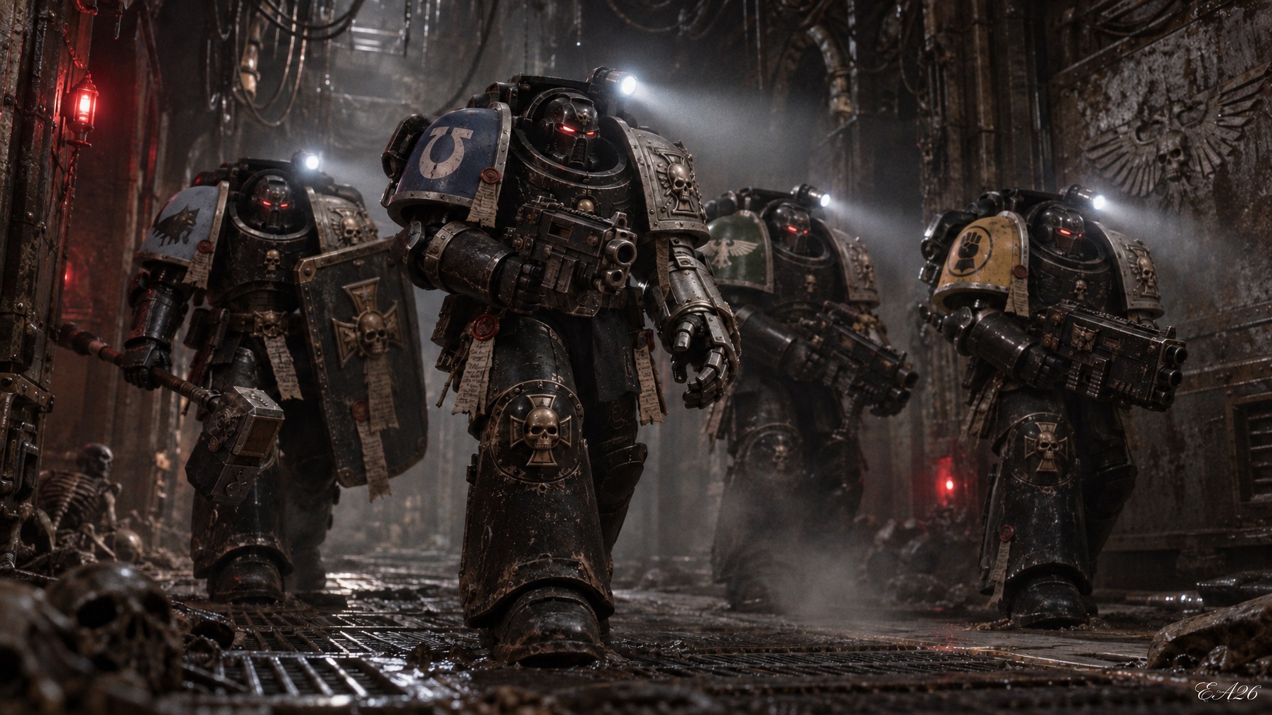 GPT Image 2.5 renders a Warhammer Deathwatch scene