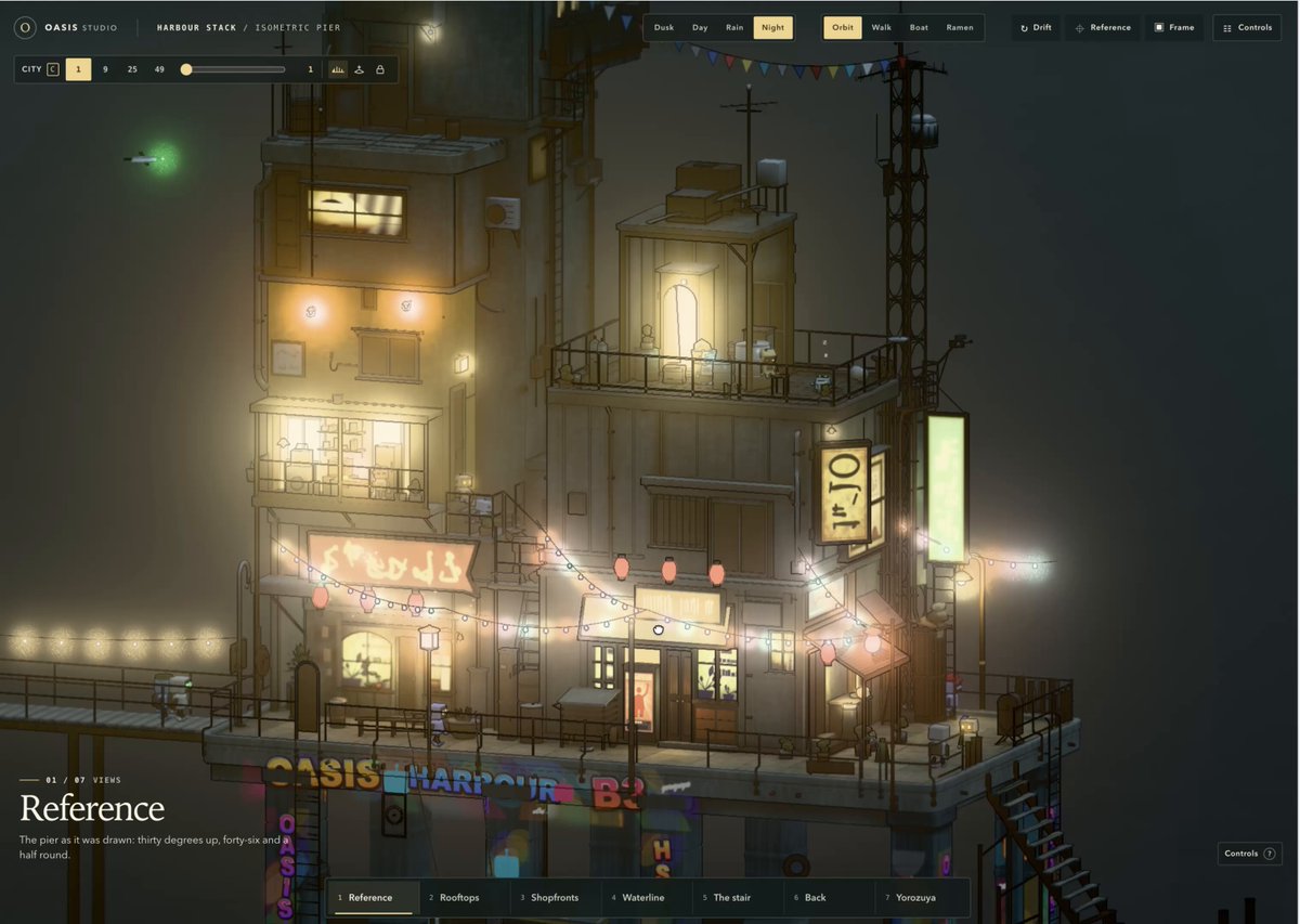 A detailed tiny harbor scene made with Three.js and Opus 5.5