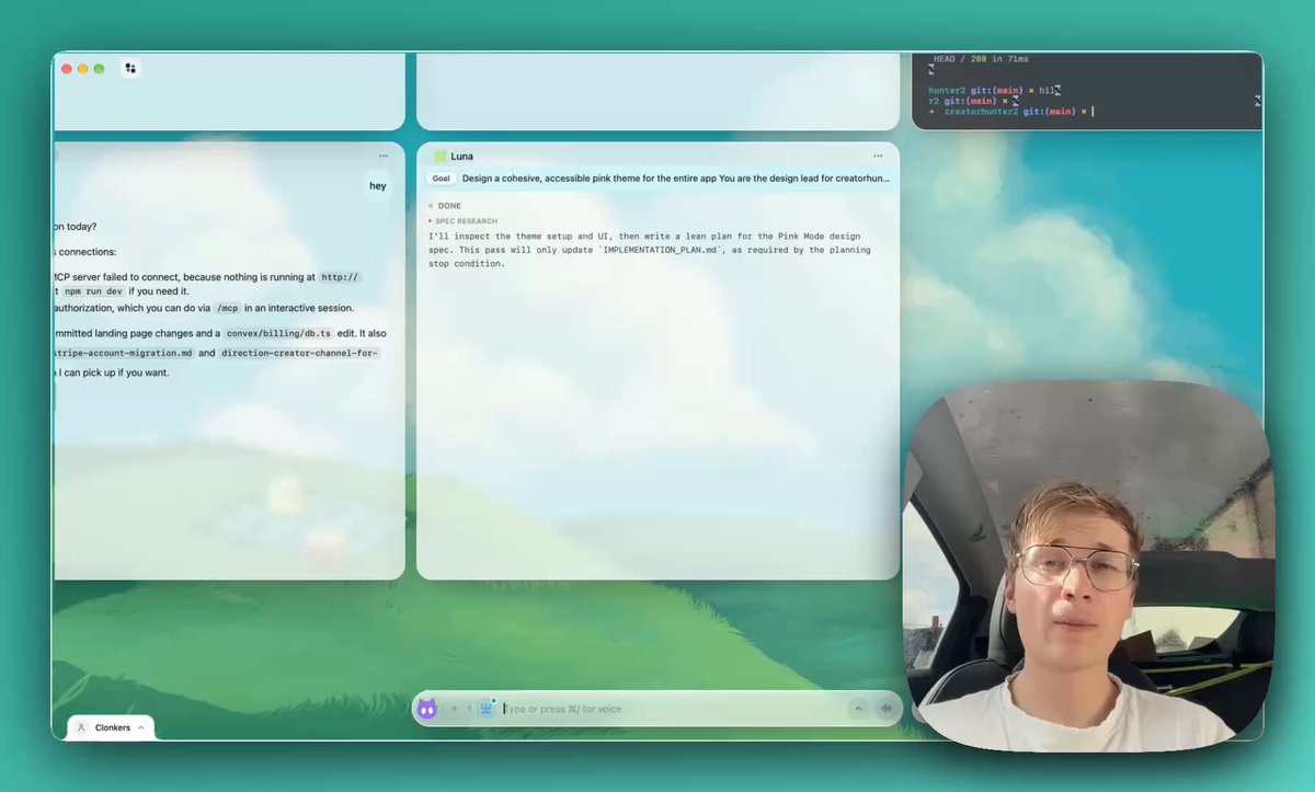 Clonk uses Jev to launch agents on a canvas instantly