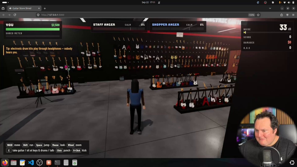 Opus 5.5 guitar store sim turns into a beat'em up when it gets too loud