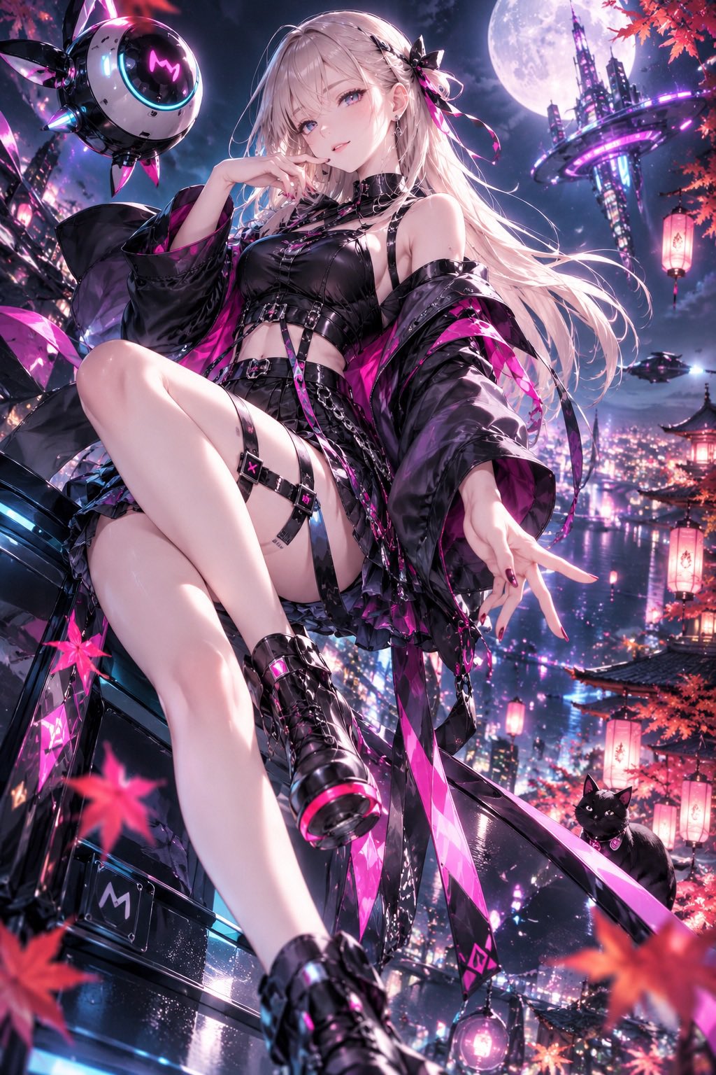 Images 2.5 生成暗色霓虹波普秋景