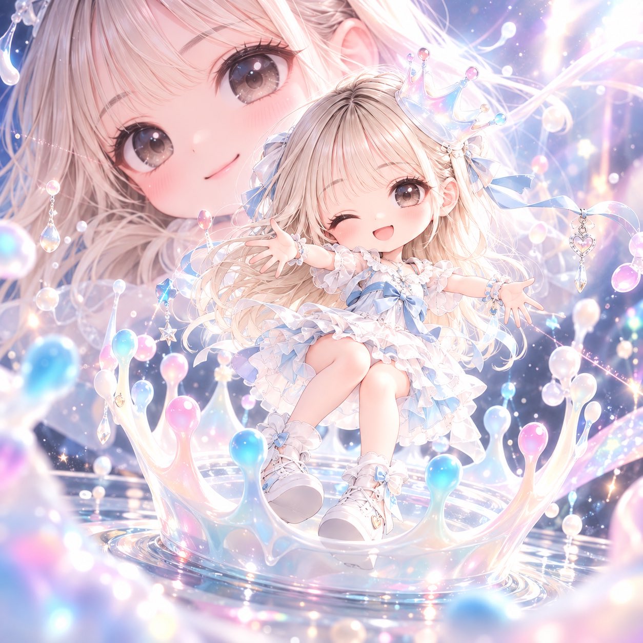 ChatGPT Images 2.5 生成的数字艺术《幻想牛奶皇冠》