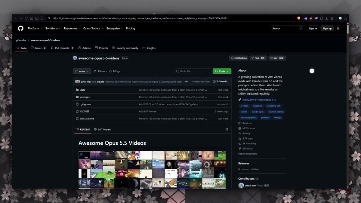 GitHub repo collects 700+ Claude Opus 5.5 video prompts