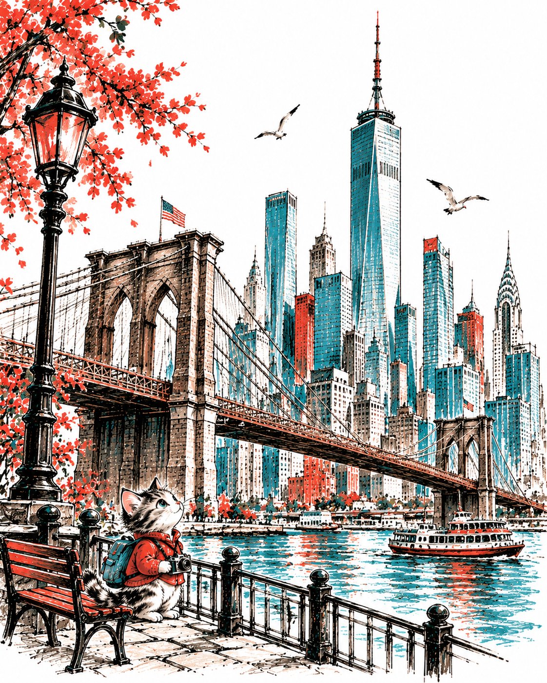 GPT Image 2.5 中世纪绘本风城市旅行插画提示词(第 4 张,共 4 张)