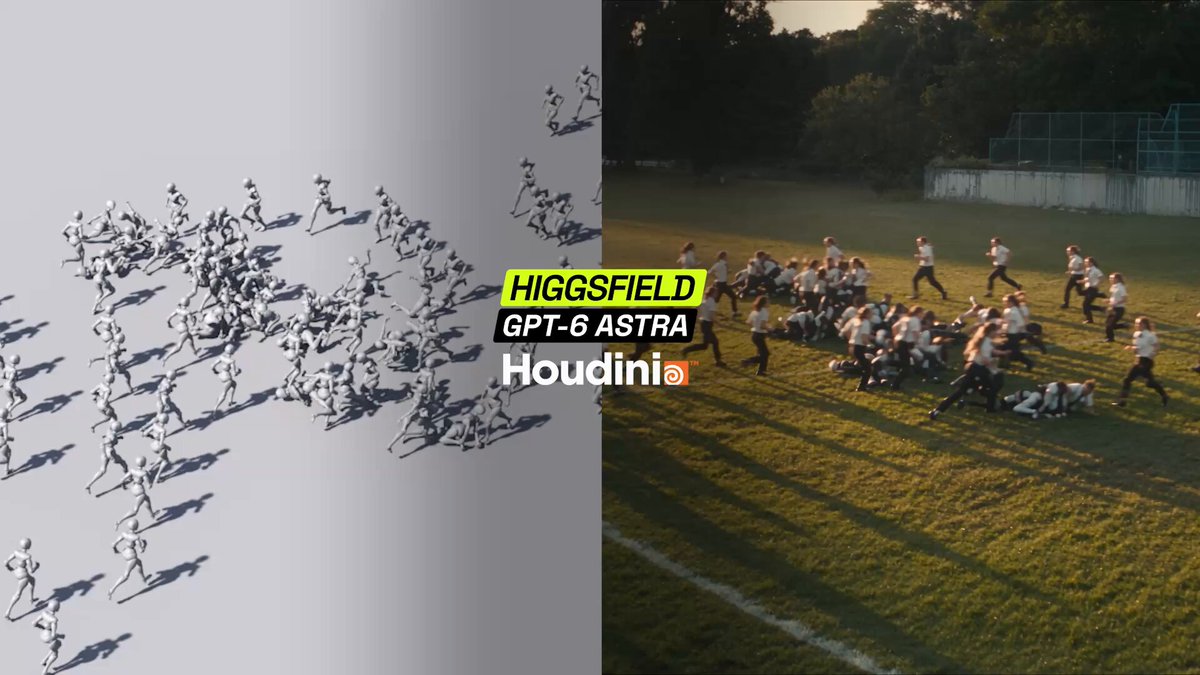 GPT-6 Astra 在 Houdini 里生成人群碰撞模拟