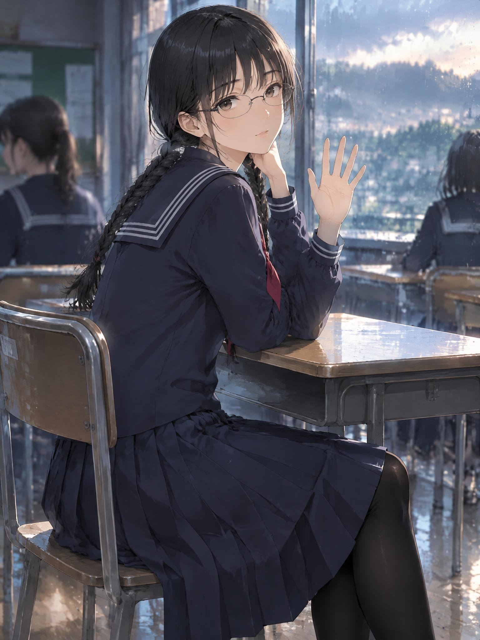 GPT-Image 2.5 anime illustration captioned 'in a bad mood'