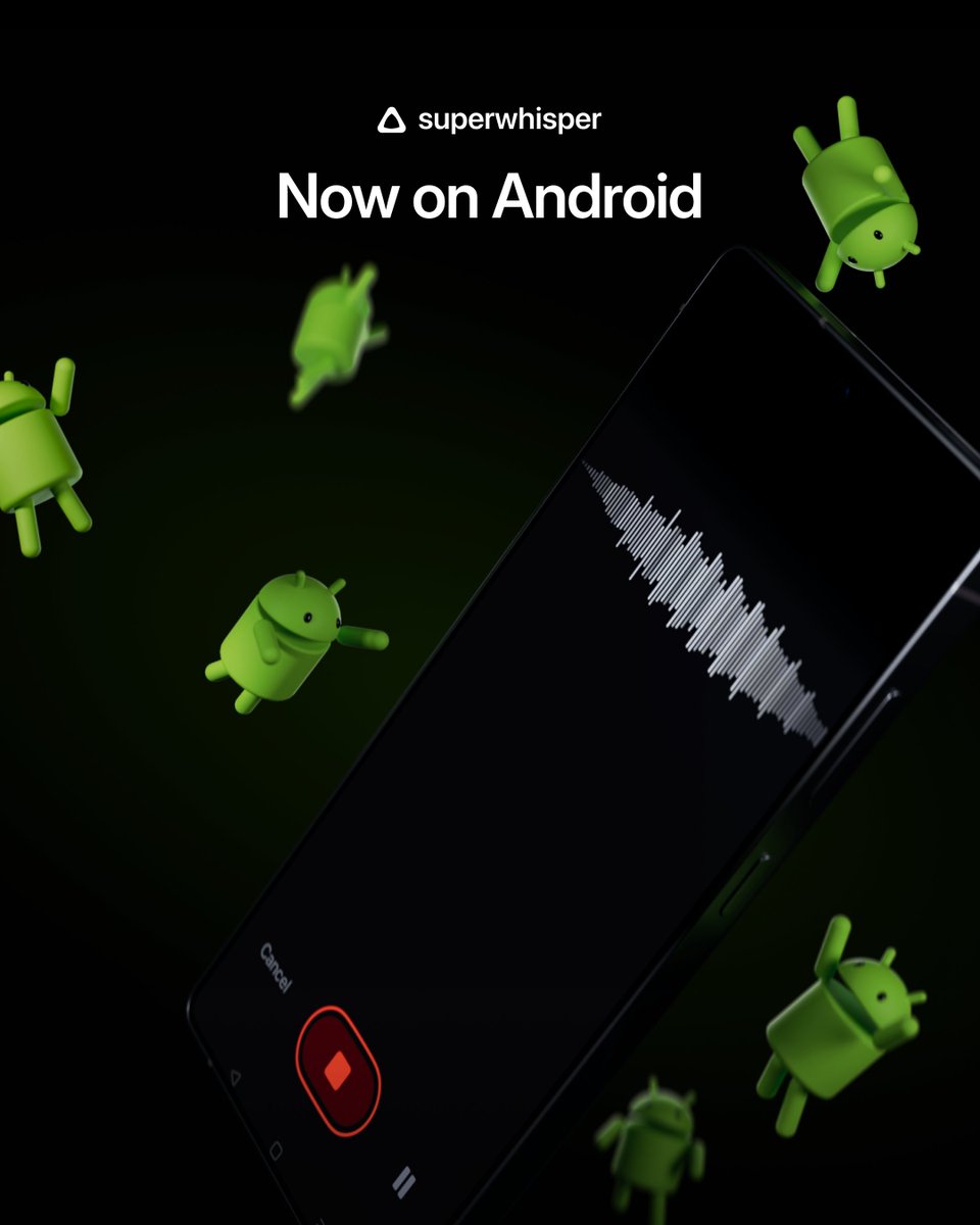 Superwhisper voice transcription launches on Android