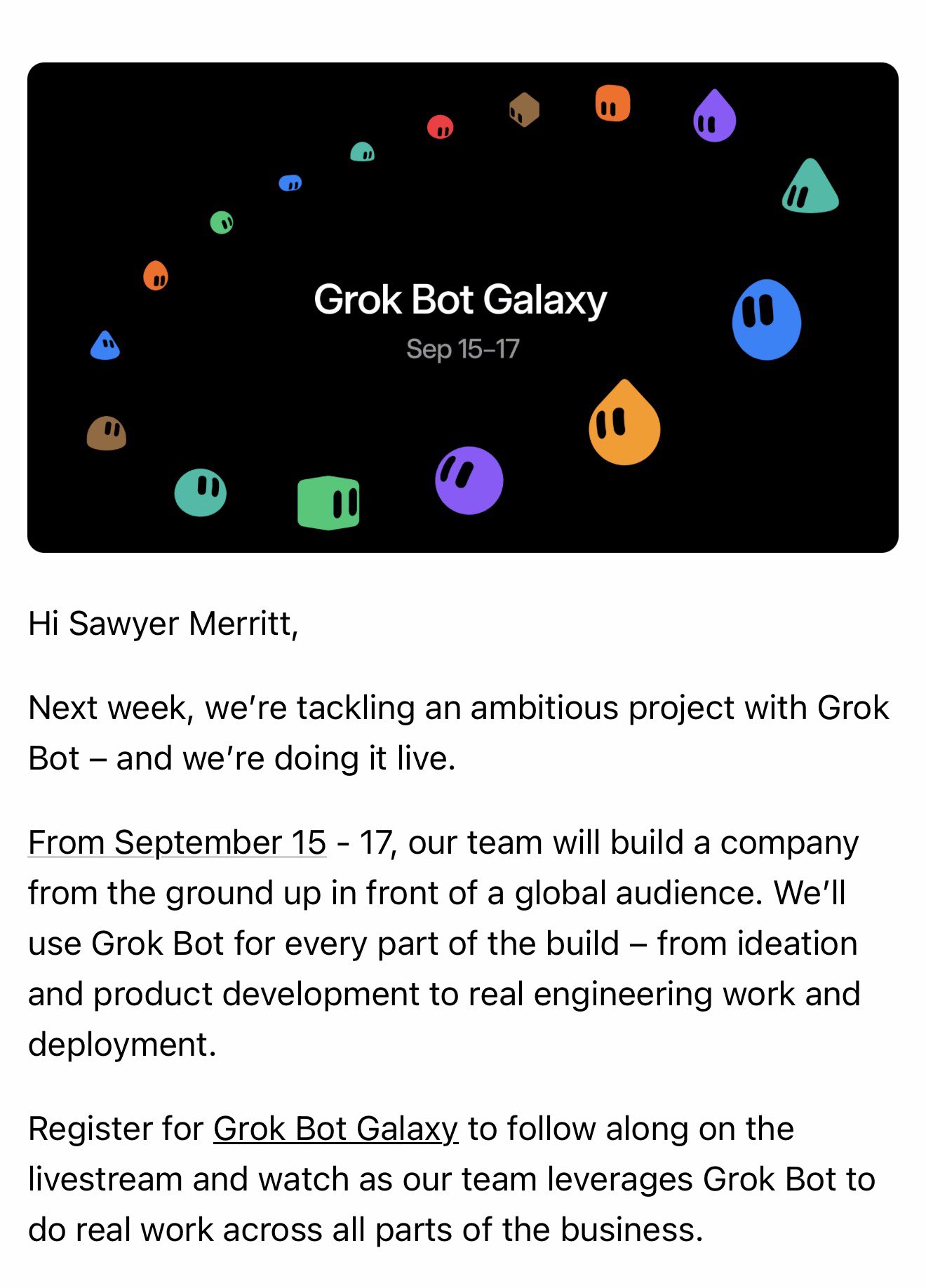 SpaceXAI 将直播用 Grok Bot 从零建公司