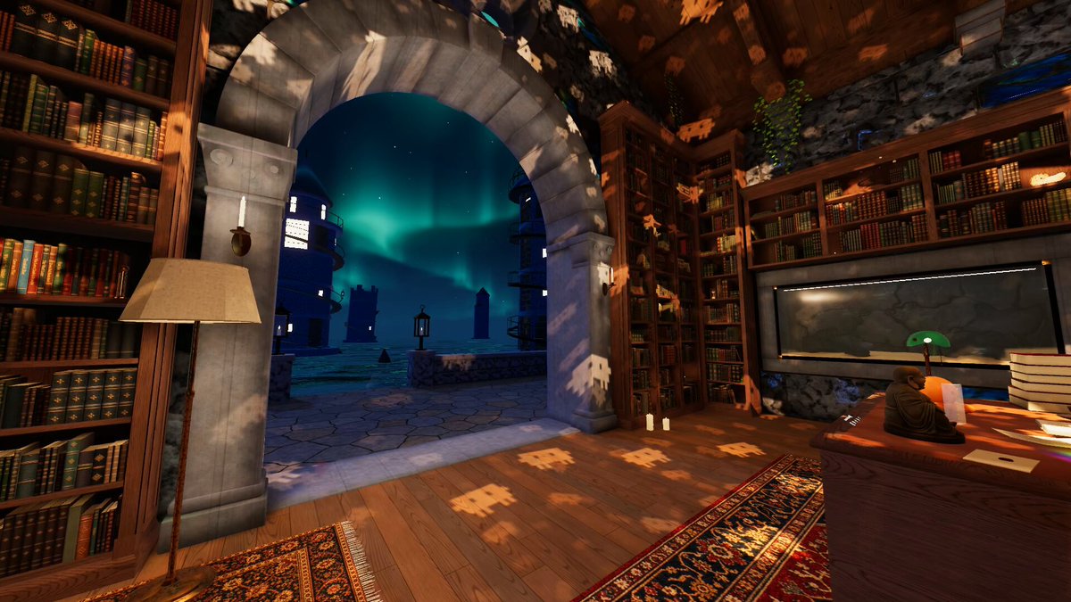 Claude Opus 5.5 builds a stone library alcove in Unity and Blender