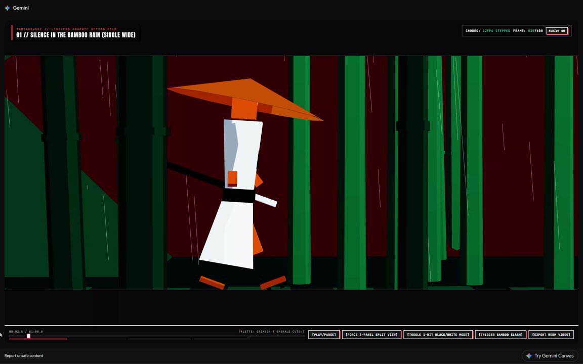 Gemini 4 Pro generates a Samurai Jack-style video