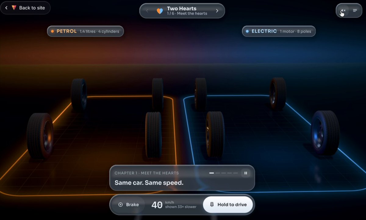 Opus 5.5 and Three.js: holographic explainer on EV energy efficiency