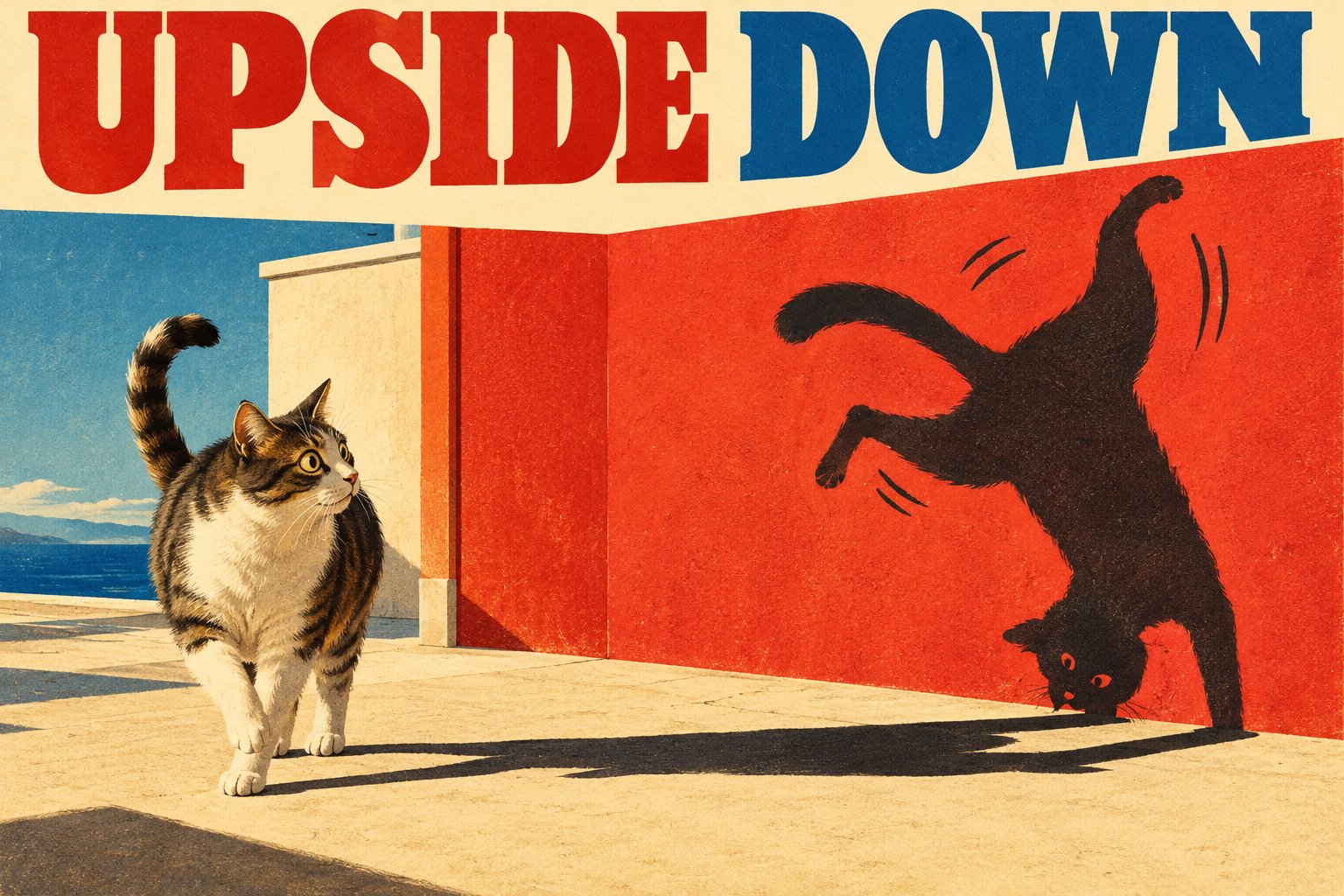 Surreal editorial prompt where the shadow lives its own life
