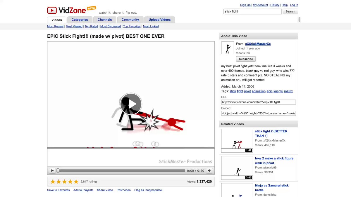 Opus 5.5 recreates early 2000s stick figure fight animations