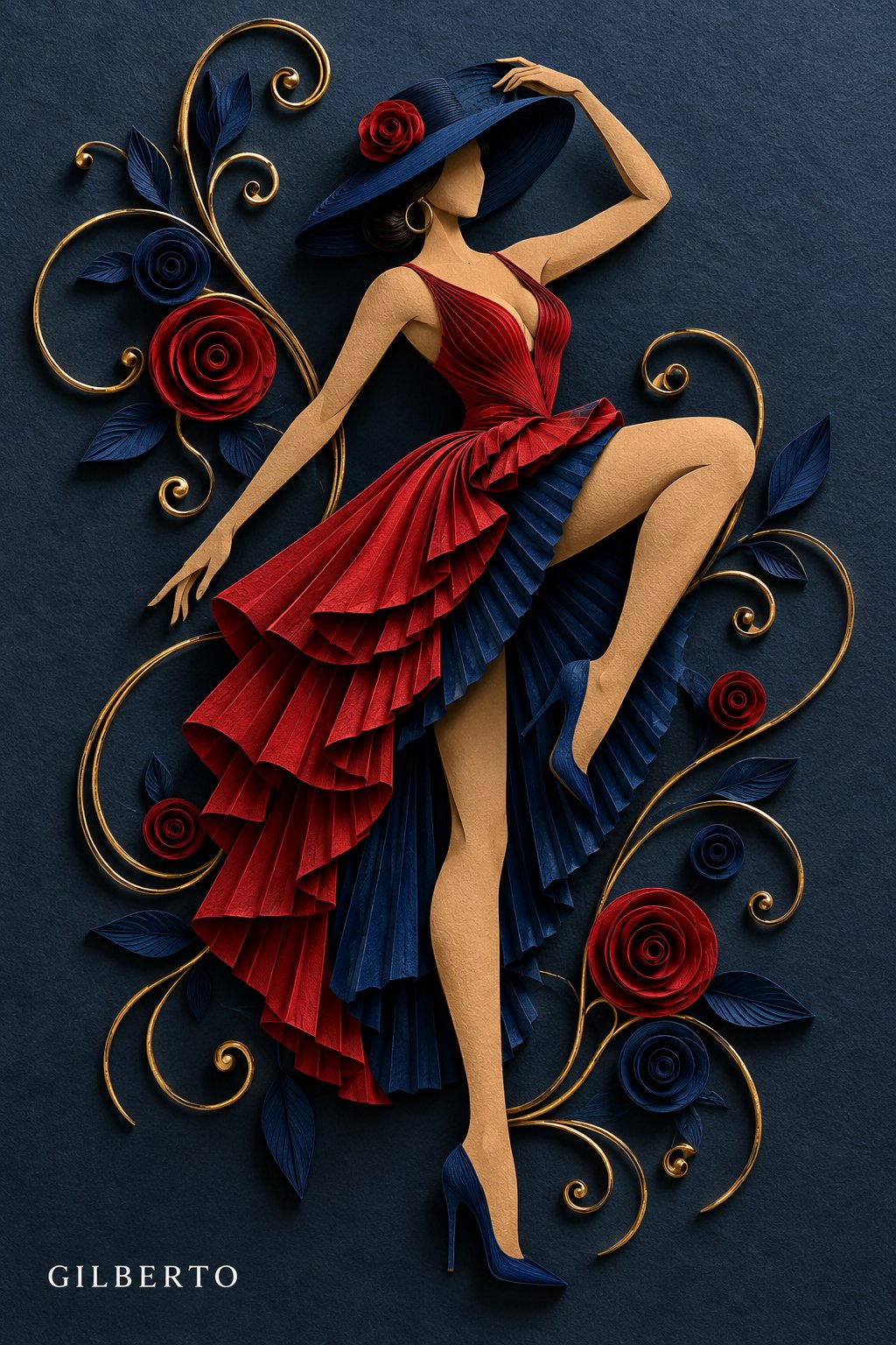 GPT Image 2.5 prompt for a paper-quilling couture series