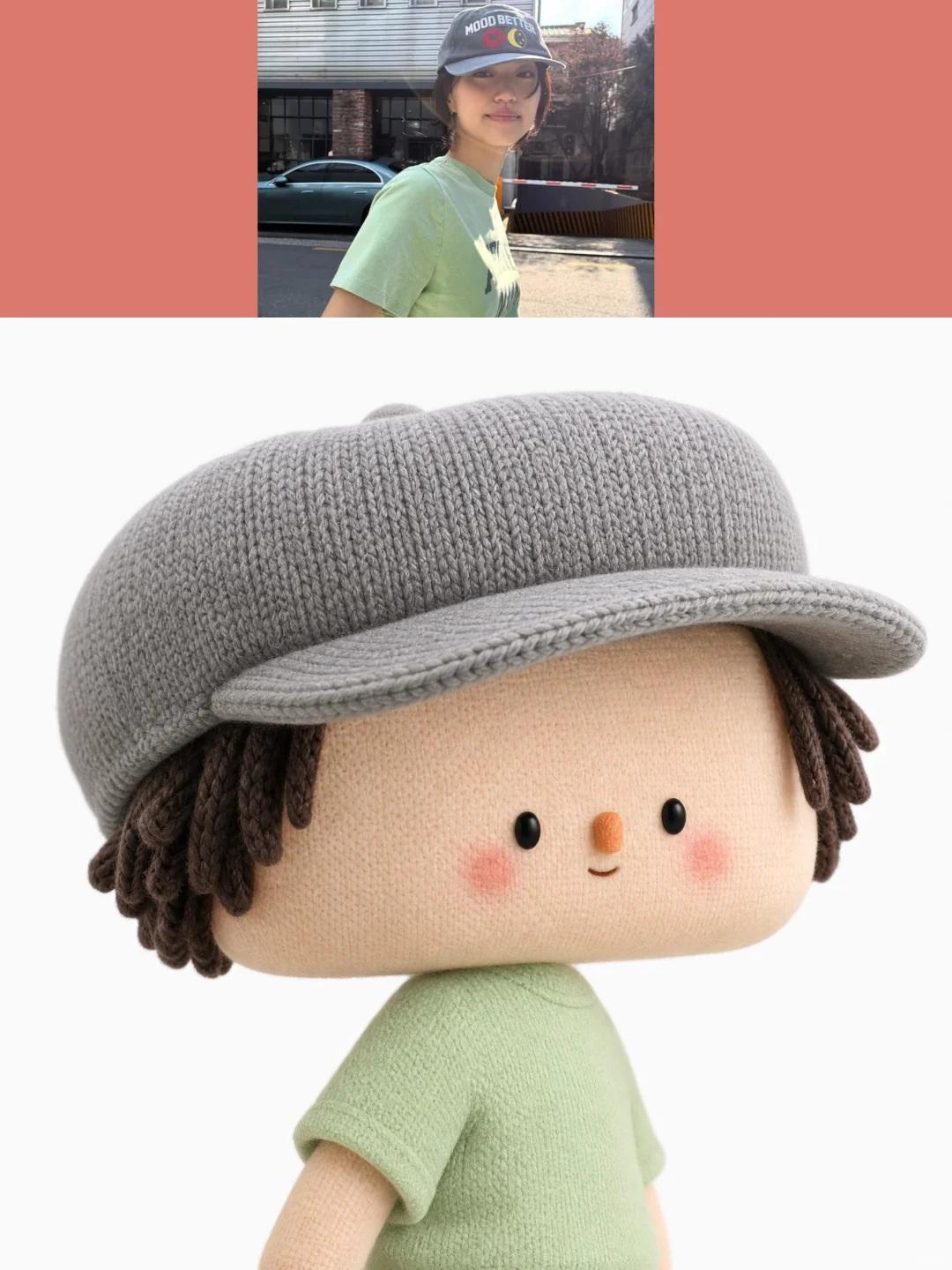 GPT Image 2.5 turns photos into 3D knitted art-toy busts