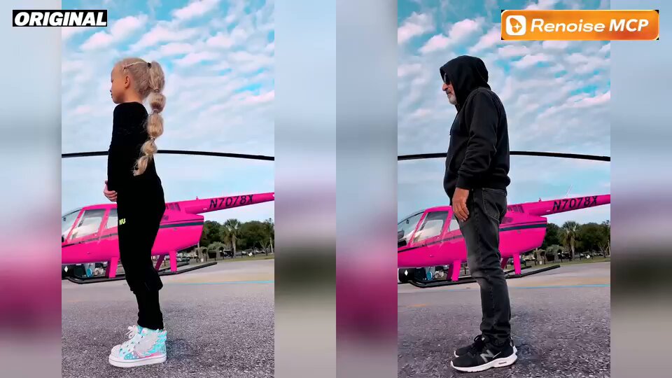 Renoise MCP: Claude recasts a dance video from one prompt