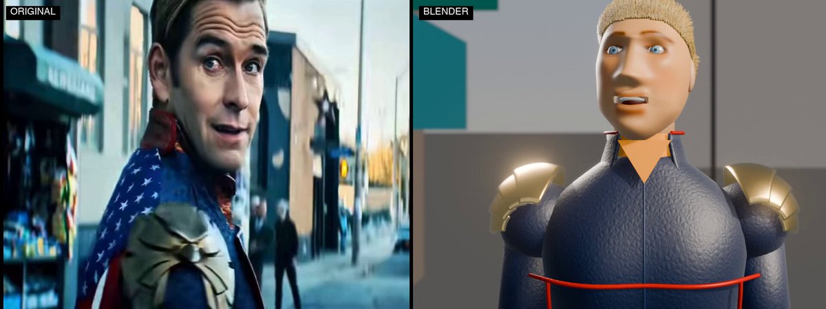 Opus 5.5 builds a Homelander character in Blender