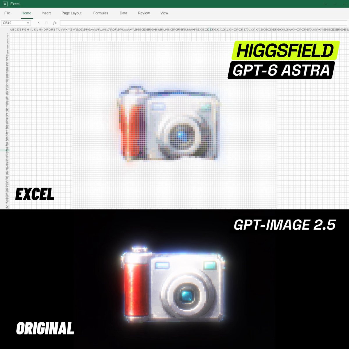 用 Excel 单元格动画化 GPT Image 2.5 画面